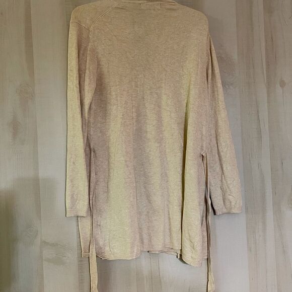 ZARA knit beige open front belted cardigan, size medium - Picture 15 of 16